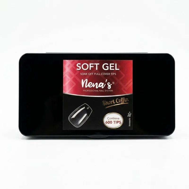 Tips soft gel Nenas short coffin