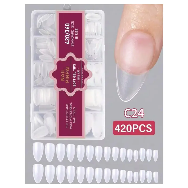 Tips Soft gel Almond medianas 420