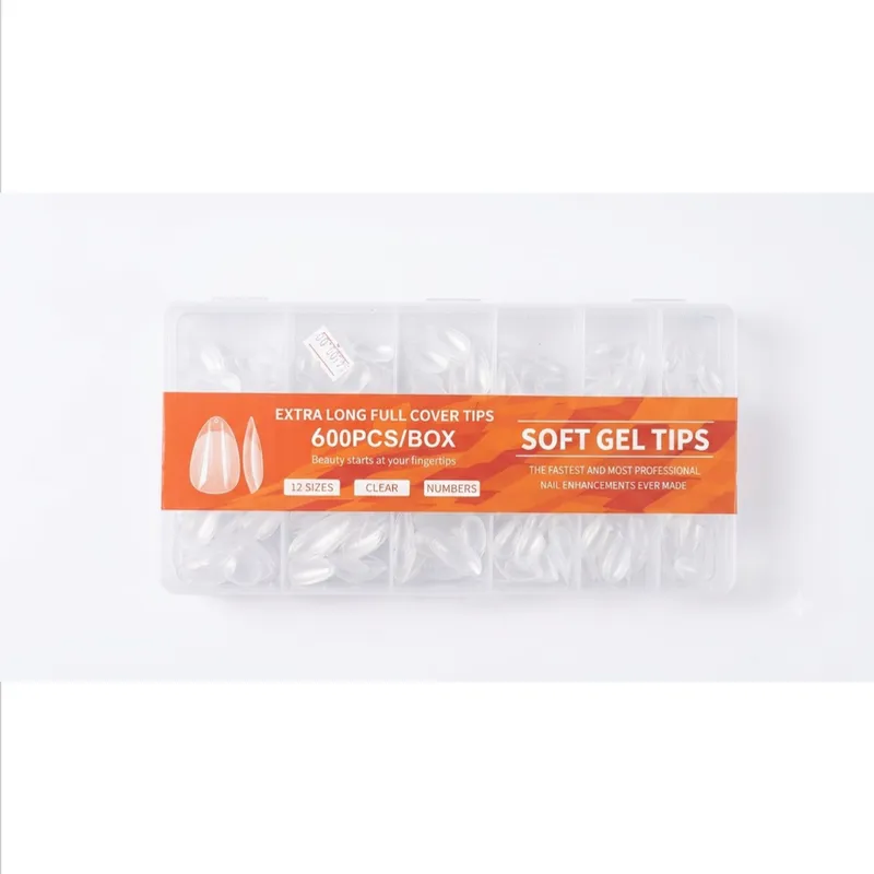 Tips Soft Gel “Almond caja naranja 600tips”