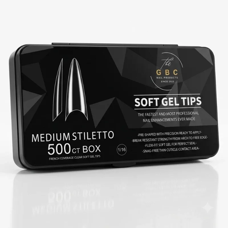 Tips soft gel medium french Stiletto GBC
