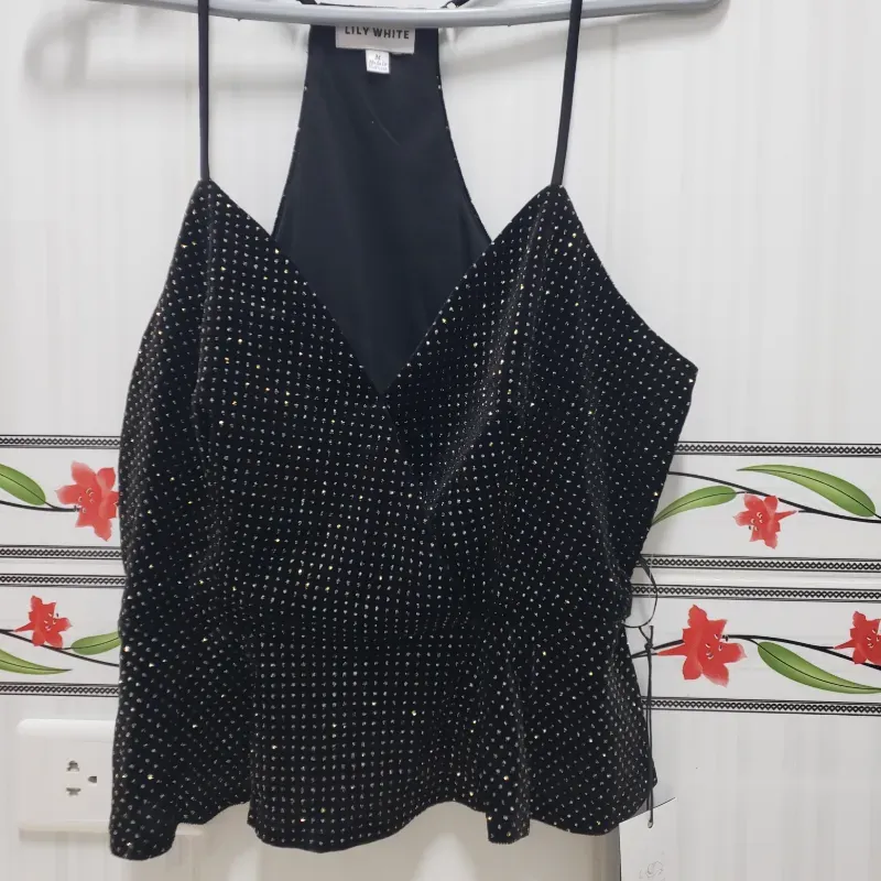 Blusa corta de brillo 