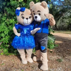 Pareja de ositos en azul