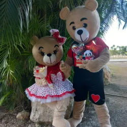 Pareja de ositos en rojo