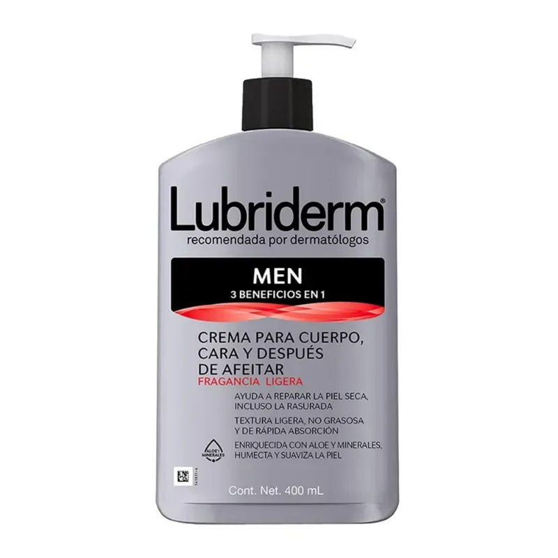 CREMA LUBRIDERM PARA CUERPO CARA Y DESPUÉS DE AFEITAR