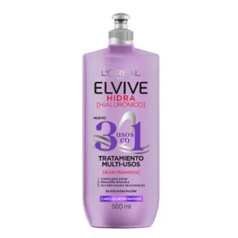 TRATAMIENTO MULTIUSO 3 EN 1 LOREAL HIDRA HIALURONICO 500ML
