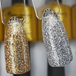 Esmalte reflectivo plateado y dorado 