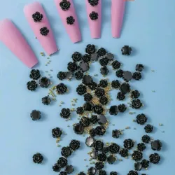 Flores negras relieve 