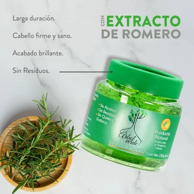 GEL DE ROMERO PARA EL CABELLO 