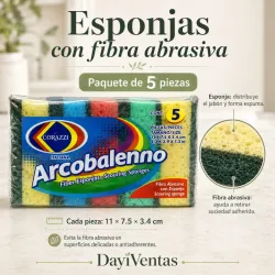 PACK ESPONJAS CON FIBRA (5u)