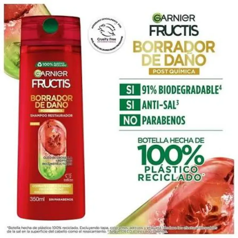 SHAMPOO GARNIER BORRADOR DE DAÑO 350ML