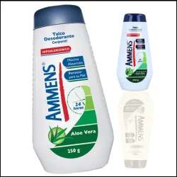TALCO DESODORANTE CORPORAL AMMENS HIPOALERGÉNICO CON ALOE VERA 