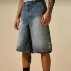 Shorts de mezclilla de brillo