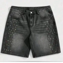 Shorts de mezclilla de brillo