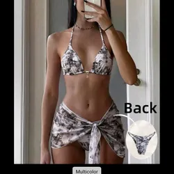 Bikini 3 piezas  estampado blanco y negro
