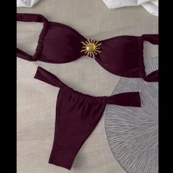 Bikini rojo burdeo con sol