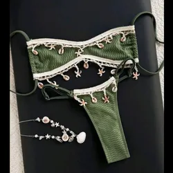 Bikini verde con conchitas
