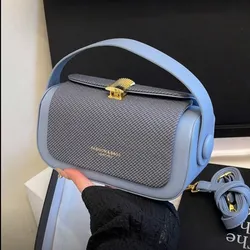 Bolso cuadrado de hombro oblicuo azul