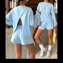 Conjunto azul de mangas largas
