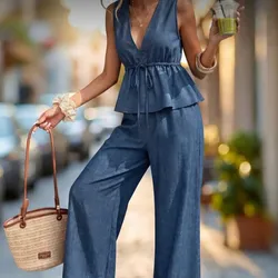 Conjunto azul estilo mezclilla