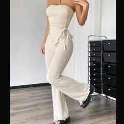 Conjunto beige acampanado