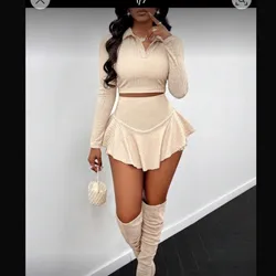 Conjunto beige con enguatada