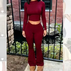 Conjunto burdeos con mangas largas