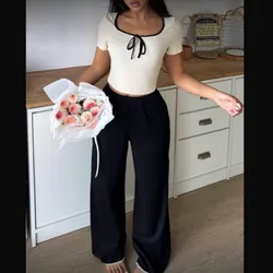 Conjunto crop top con lazo