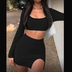 Conjunto de manga larga negro