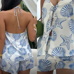 Conjunto de verano estampado de conchas