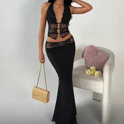 Conjunto negro con encaje