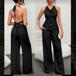Conjunto negro top espalda descubierta