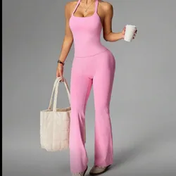 Conjunto rosa pantalón acampanado