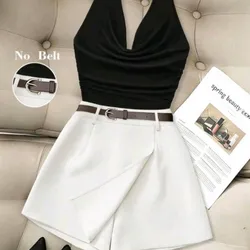 Conjunto top negro y saya blanca