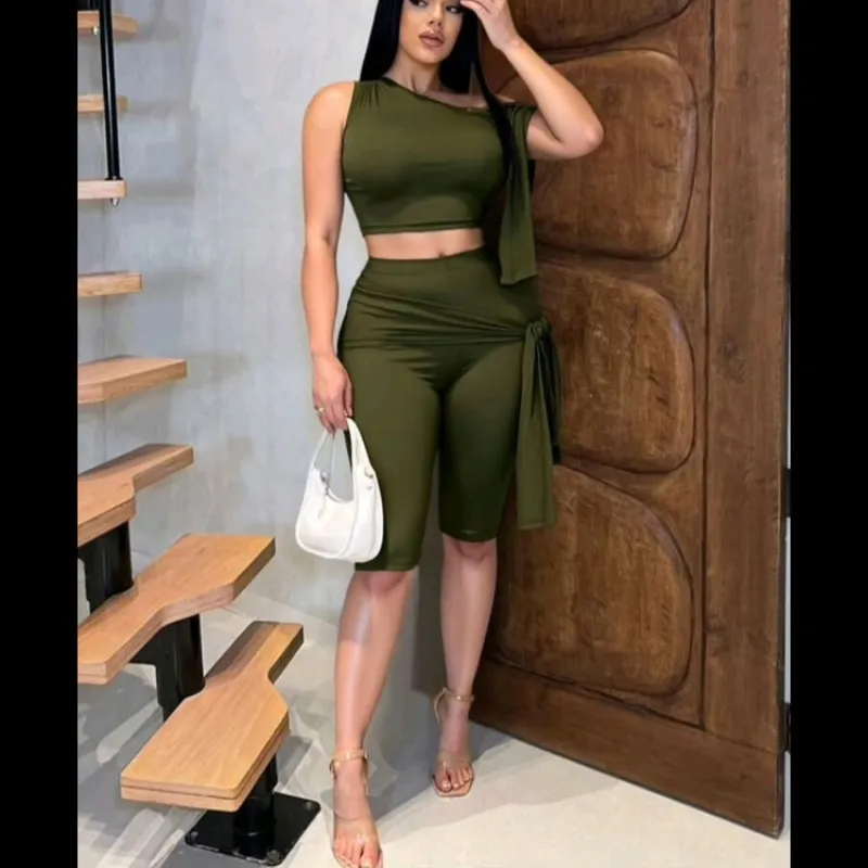 Conjunto verde militar nueva moda media pierna