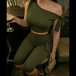 Conjunto verde militar nueva moda media pierna