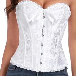 Corset blanco ceñido  con cordones