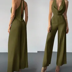 Mono verde fino pierna ancha