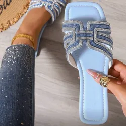 Sandalias azul de brillo