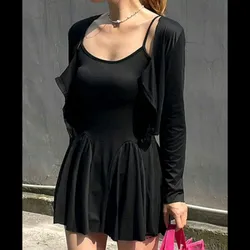 Set de vestido negro con cubre sol