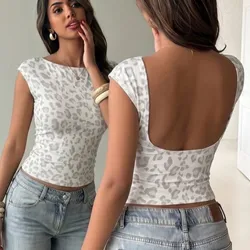 Top blanco estampado