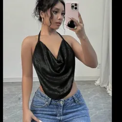 Top negro cuello halter