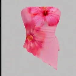 Top rosado de flores