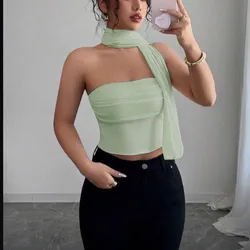 Top verde menta con Banda