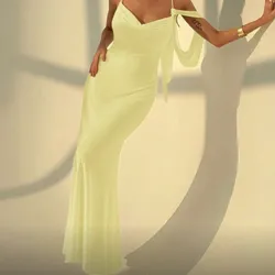 Vestido amarillo claro