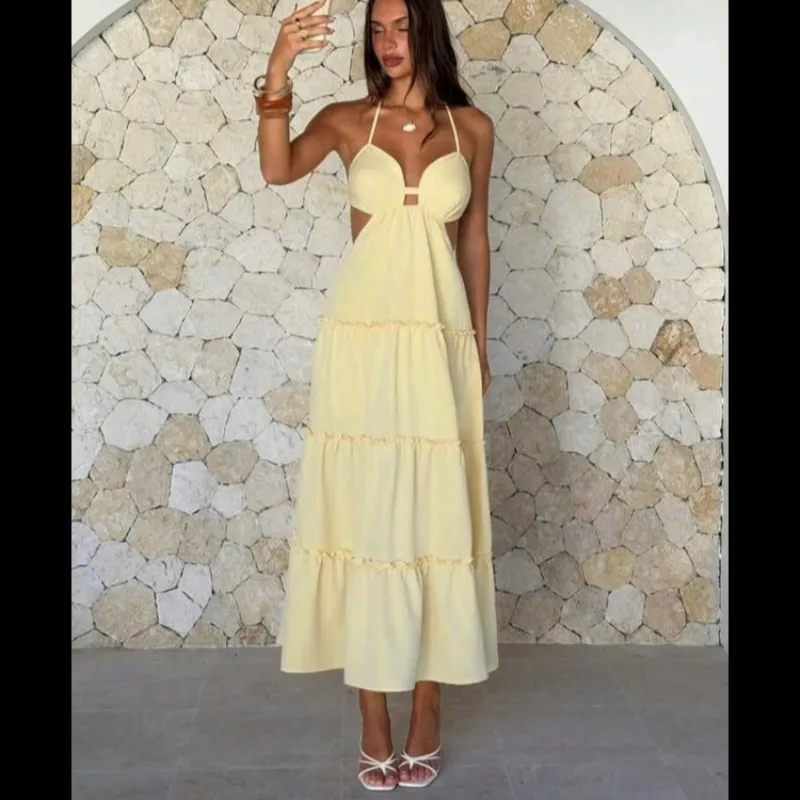 Vestido amarillo de línea A