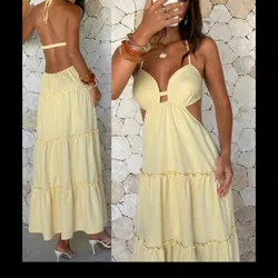 Vestido amarillo de línea A