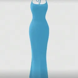 Vestido azul corte sirena