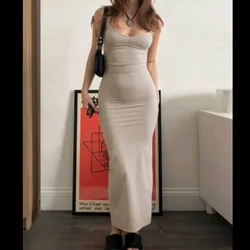 Vestido beige de tirantes