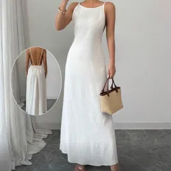 Vestido beige espalda descubierta