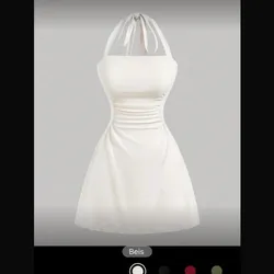 Vestido beige plisado